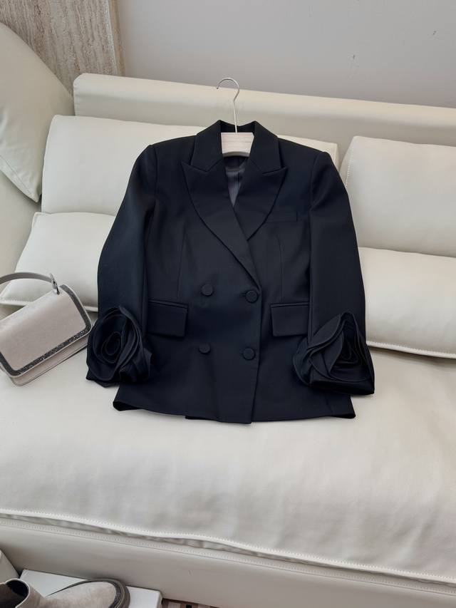 Xz064#New Jacket Val* Warren 58% Wool Double-Breasted Floral Sleeve Suit Jacket