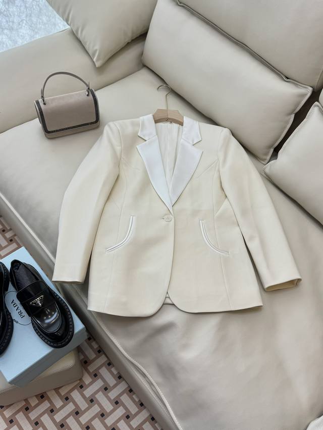 Xz056# New suit jacket Ysl wool 15% bright beige suit jacket Smlxl DDD