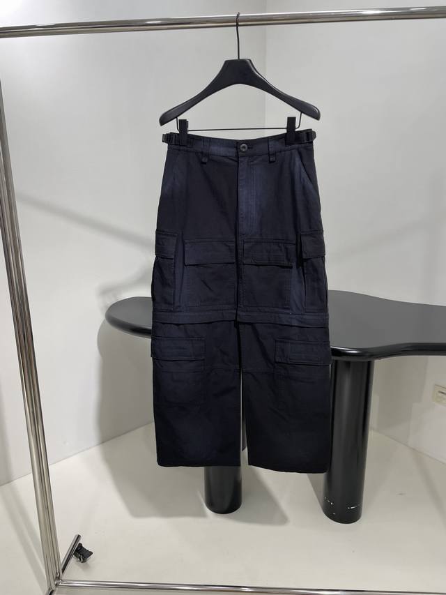 New Flared Cargo Structured Splicing Workwear Long Skirt Customized dark checke