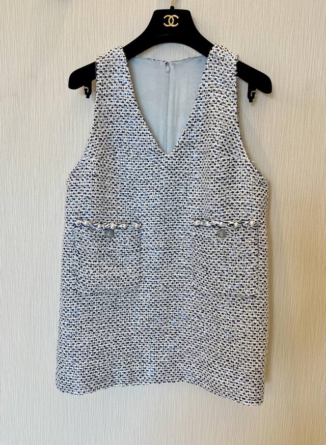 Chpn*25P The new French lady Chanel style tweed dress is deeply attracted by its