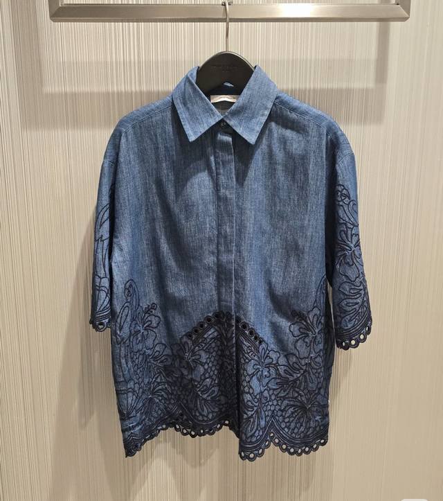 Zimmermp*2025 New high-end denim Heavy craftsmanship All-over embroidery Casual