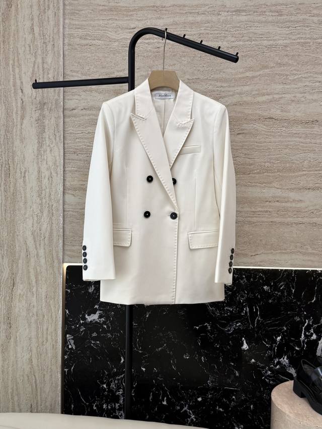 Tf033A#New coat Max Mara 60% wool long-sleeved suit jacket mint green beige 36 3