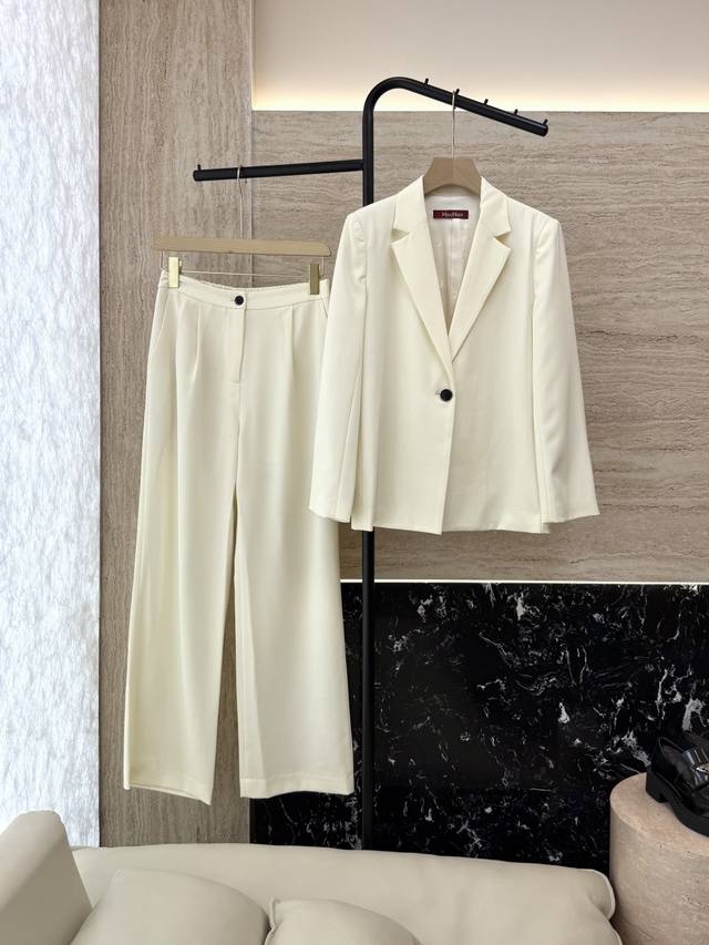 Tf066#New suit Max Mara 70% acetate long-sleeved suit jacket and trousers suit o