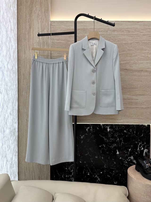 Tf027# New suit Max Mara 85% acetate long-sleeved suit jacket and trousers suit