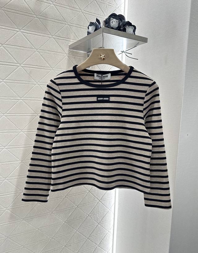 Miumi*2025 New arrivals Mid-sleeve cotton tops Customized Yb twill cotton materi