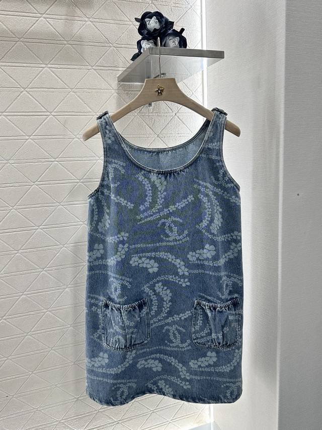 Chane*2025 New arrivals Laser pocket vest dress Customized Yb twill cotton denim