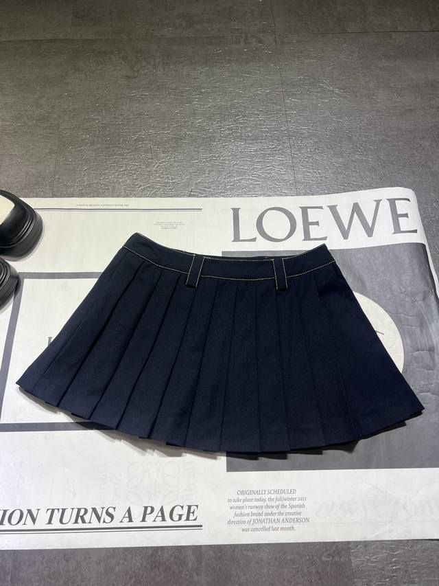 Miumi* New military blue preppy style girl pleated short skirt | Exclusive Yb de