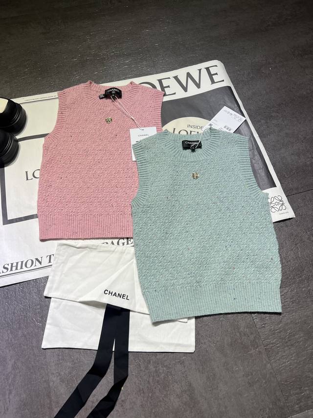 Chanel50A High-end handmade series vest, heavy Yb custom colored yarn custom har