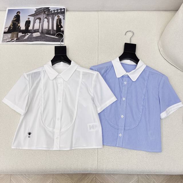 Cd 25Ss The latest spring and summer bee embroidered short shirt. Customized pop