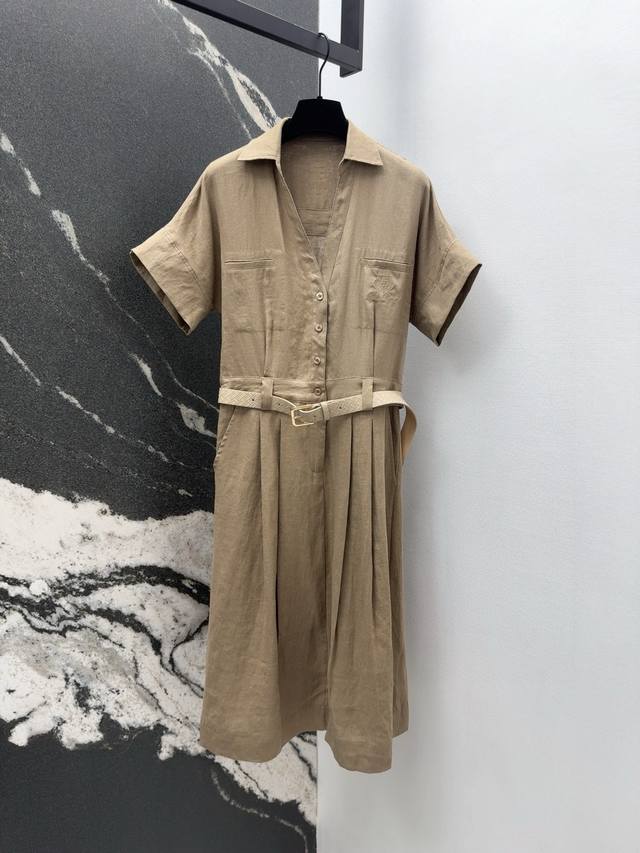 Lp30Ss New spring and summer product Old money style V-neck short-sleeved dress