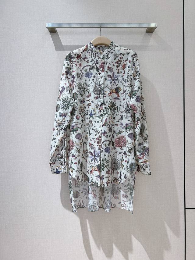 D's classic long-sleeved shirt Nature multi-color printed top, the cotton fabric