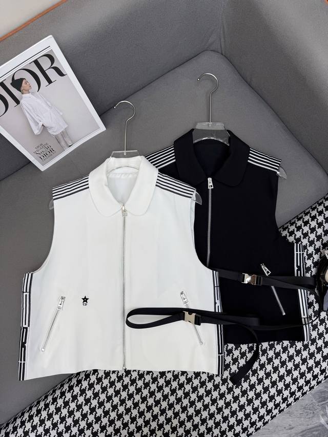 Dio* 25Ss new vest jacket with letter webbing stitching decoration on the side a