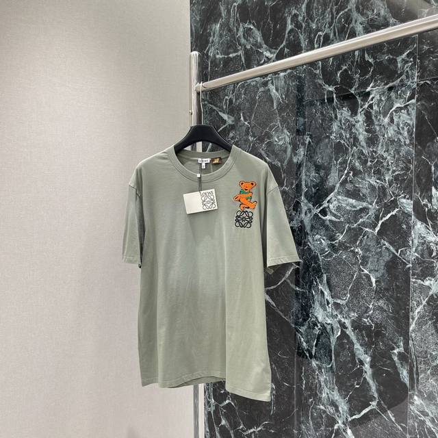 Loewe 25 Early Autumn new style micro-logo bear embroidered short-sleeved T-shir