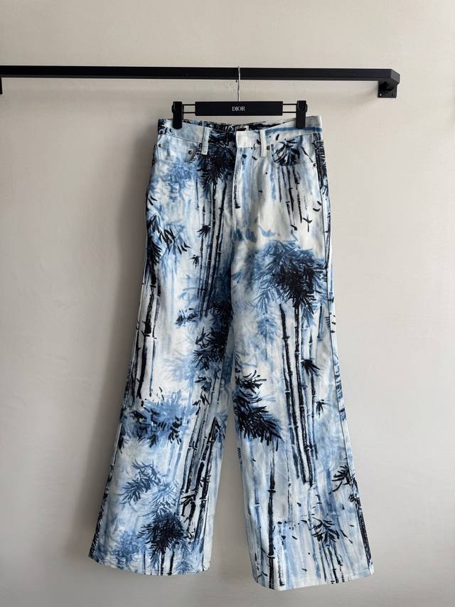 Dio*2025 New product positioning print trousers Customized Yb twill cotton denim