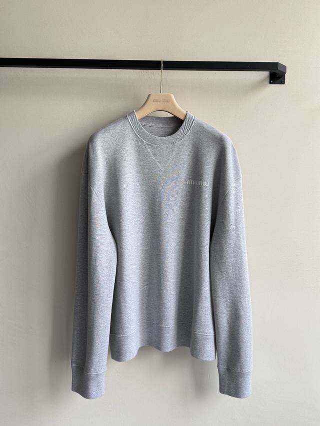 Miumi*25 Early Autumn new classic drop shoulder sleeves round neck long sleeve s