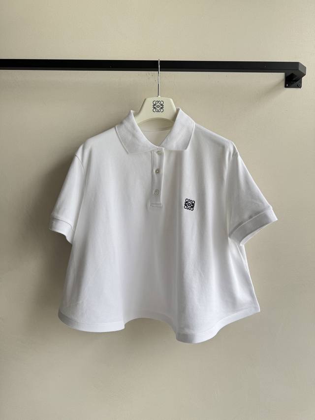 Loew* 25Ss Spring and Summer new classic letter logo embroidered Polo shirt. Ori