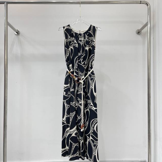 New Linen Blended Printed Holiday Dress Two Colors Smlxl DDD