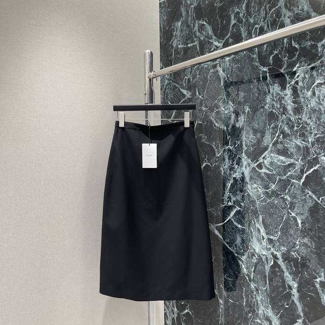 Ce 2025 summer new mid-length split skirt with customized logo letter lining, hi