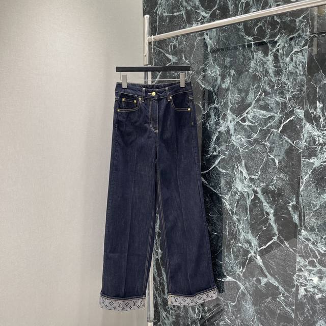Louis 25 Early Autumn New Retro Jeans Trousers Heavy Printing Super Fashionable