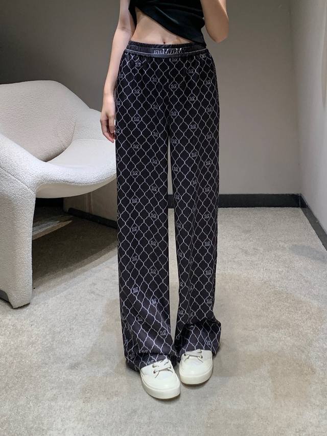 Max Mar* 25Ss Spring and Summer new thin letter print casual trousers | Exclusiv