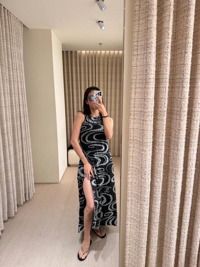 Chane* 25Ss Spring and Summer new print halter dress | Exclusive high-edition pr