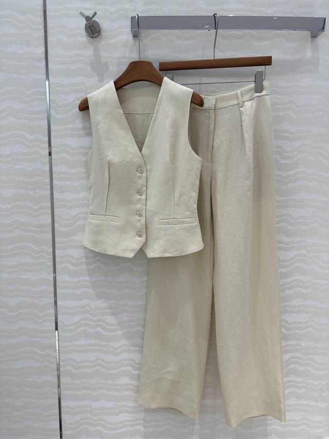 Exclusive first-run original quality, Row style cotton and linen waistcoat vest