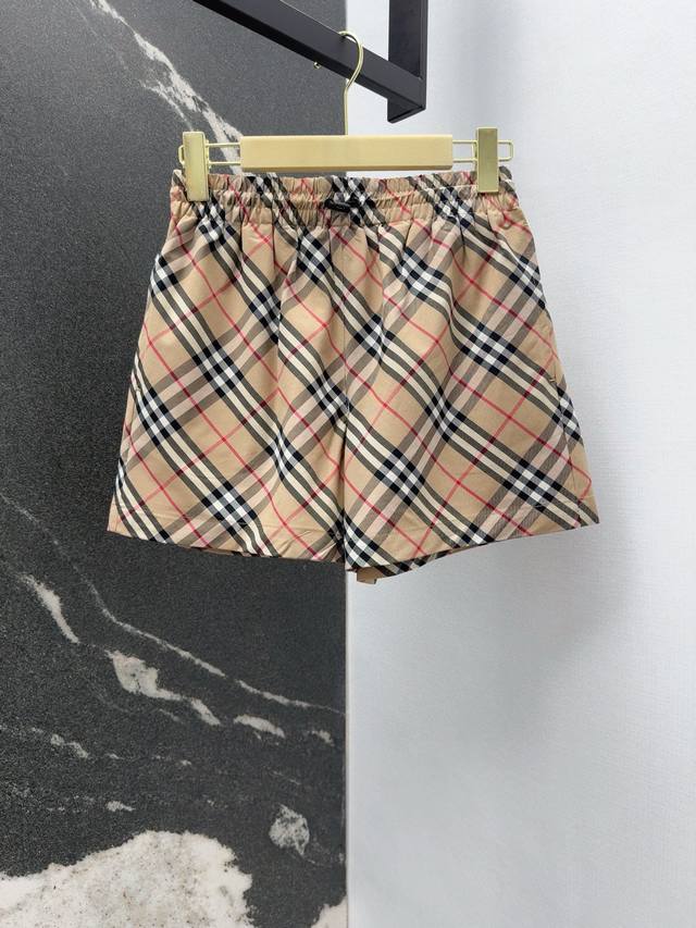 Bur 25Ss Spring and summer new arrival Classic plaid casual shorts Suitable for