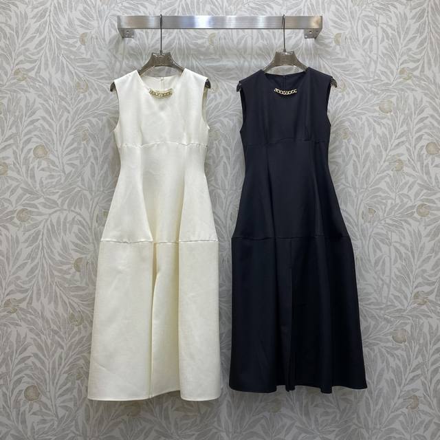 Va25Ss Fashion style sleeveless irregular cut waist long dress, high-grade fabri
