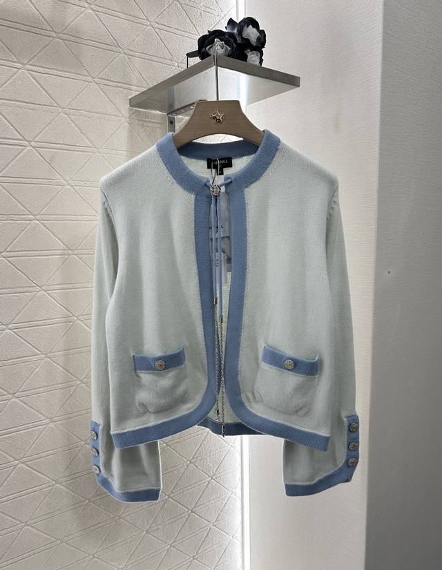 Chane*2025 New arrivals Lace-up contrasting knitted cardigan Customized Yb cashm