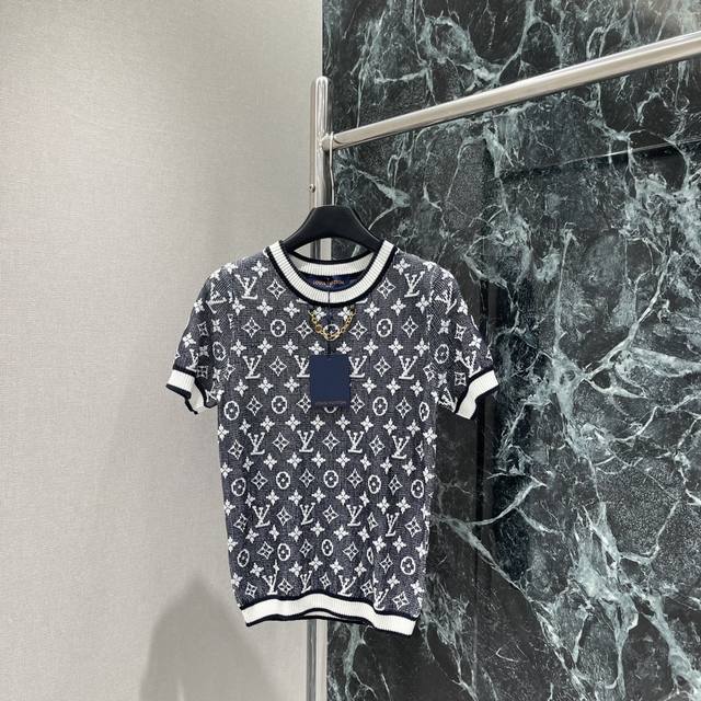 Louis 25 Early Autumn New Jacquard Chain Knitted Short Sleeves All Over Decorate