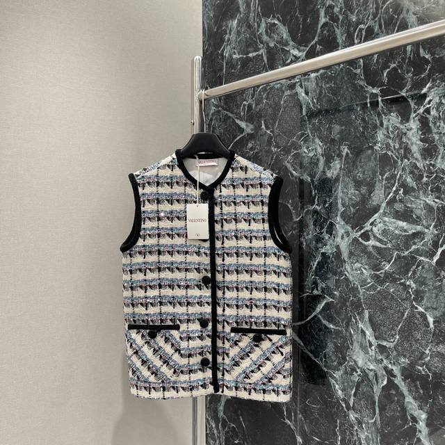 Val Warren 25 Early Autumn New Tweed Sequined Vest P Thick and thin interweaving