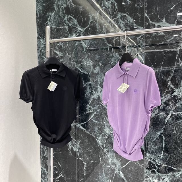 Loewe 25 Early Autumn New Micro Logo Pleated Lapel Short Sleeve P Full of Care