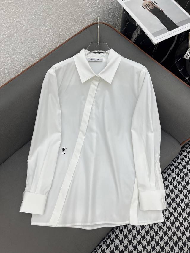 Dio* 25Ss new long-sleeved shirt with bee embroidery decoration classic version