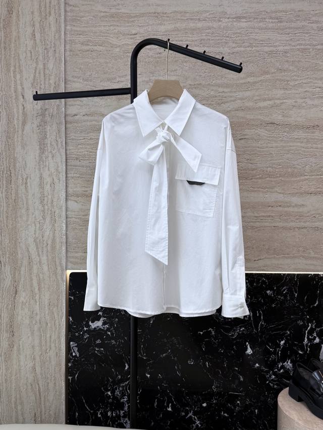 Lz25056#New shirt Bc 100% cotton bow tie long sleeve shirt two colors Sml DDD