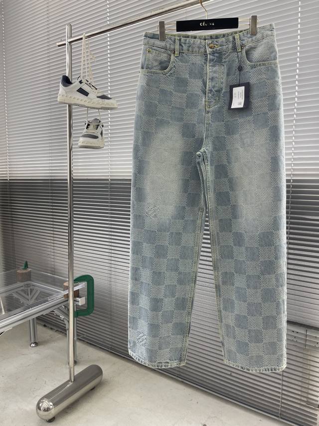Donkey 25Ss checkerboard straight jeans Original, 600 to buy, straight version,