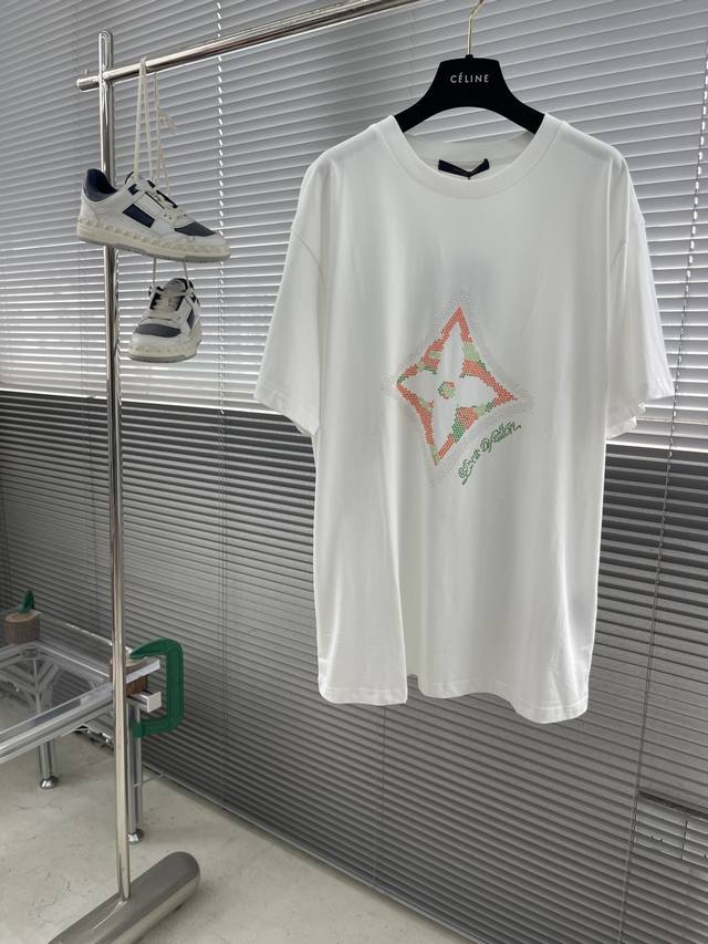Donkey Brand 25Ss Four-leaf Clover Hot Diamond Short Sleeve 230G combed cotton