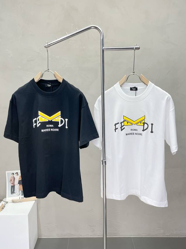 Fendi exclusive new men's casual short-sleeved high-end customization high-end v