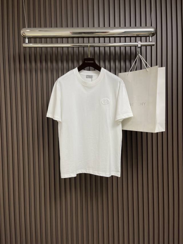 Dior 2025Ss New summer Cd logo embroidered round neck short-sleeved T-shirt, cus
