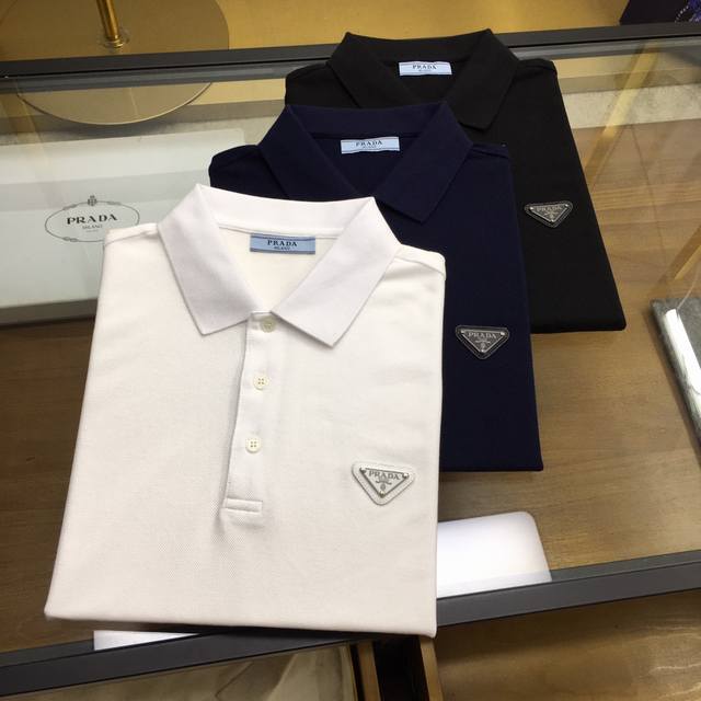 New product from the counter Prad... 2025 new fashion Polo lapel long sleeve hi