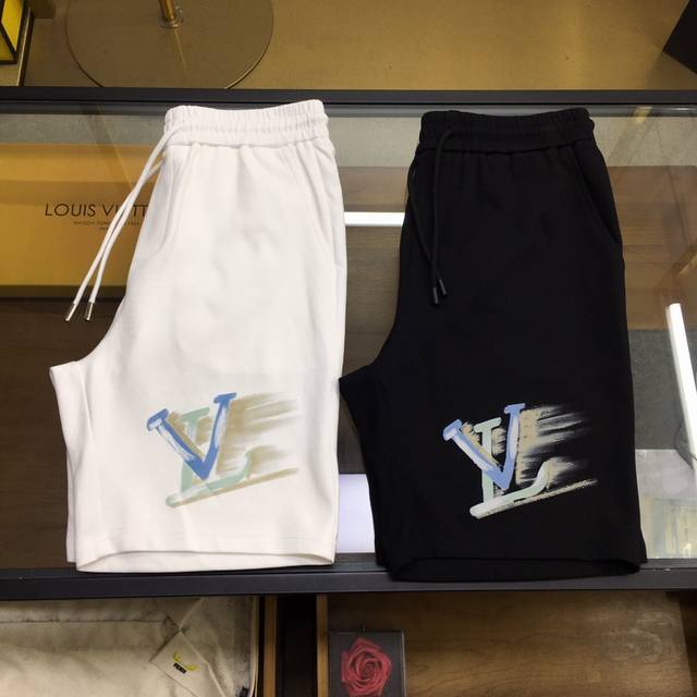 New shorts LV. 2025 summer new men's casual shorts, high-end custom cotton brea