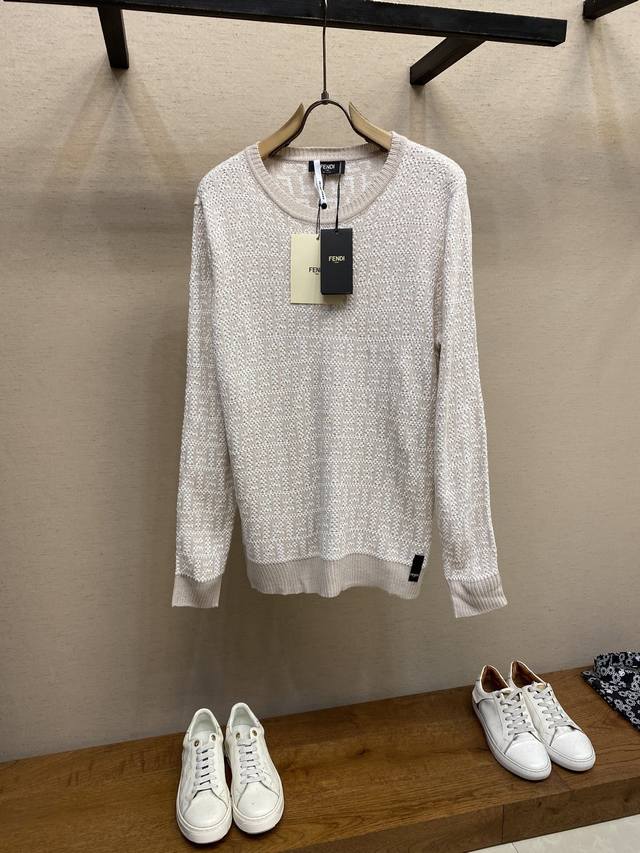 Fendi, solid color round neck pullover wool sweater, genuine 3939 purchased cust