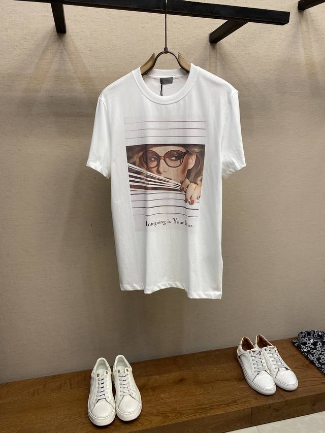Dior, Shutter Print Round Neck Short Sleeve Original, 500 Purchase; Cotton jerse