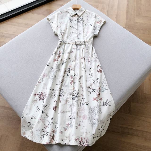Cd Little Bee Lapel Drop Shoulder Sleeve ~ Cotton Shirt Dress Little Bee Shirt S