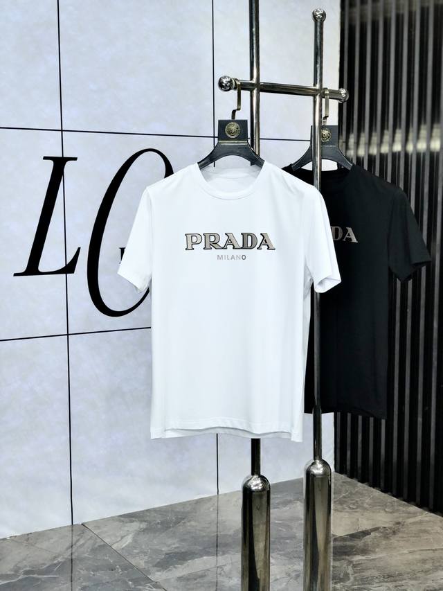 Prada. Wearing 220 pounds. 2025 Spring and Summer New Fashion Round Neck Short