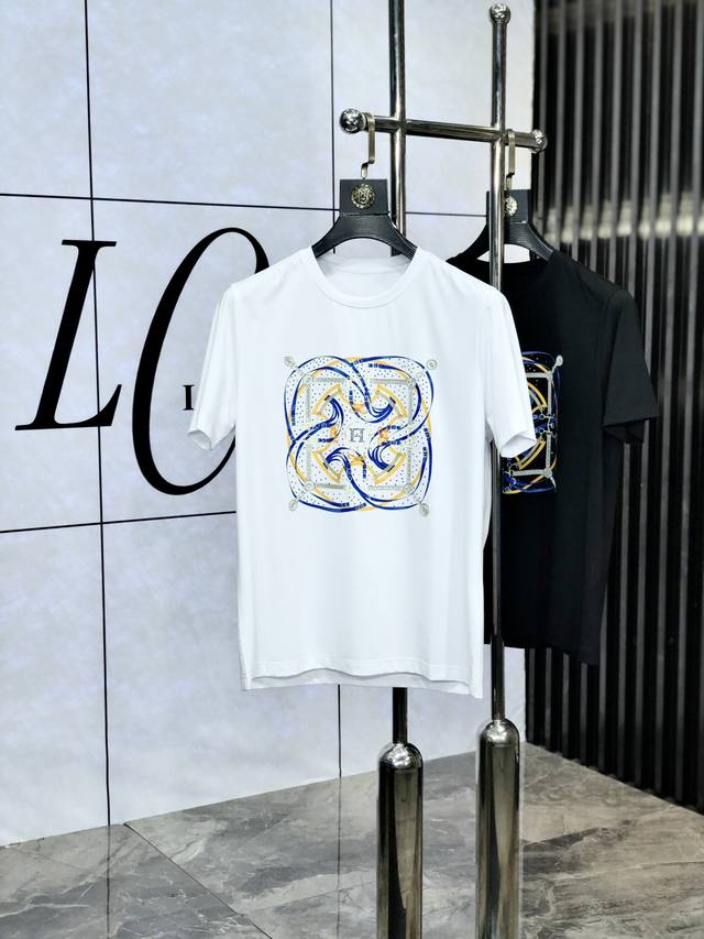 Hermes. Wearing 220 pounds. 2025 Spring and Summer New Fashion Round Neck Short