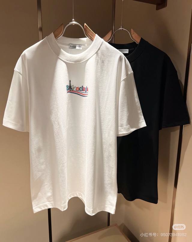 Balenciaga 2025 Spring and Summer new original men's round neck short-sleeved T-