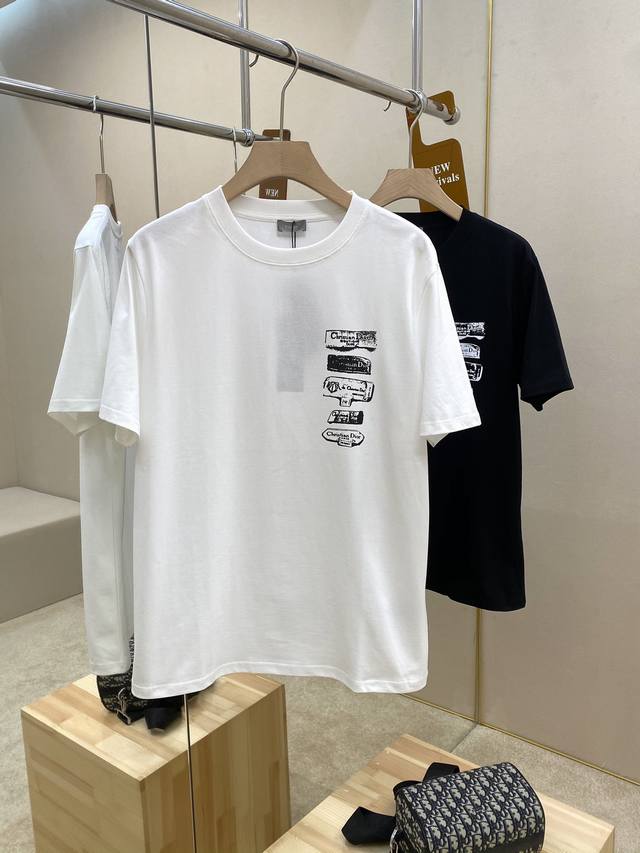 Dior25Ss Summer new round neck short-sleeved T-shirt! 270g heavyweight high-end
