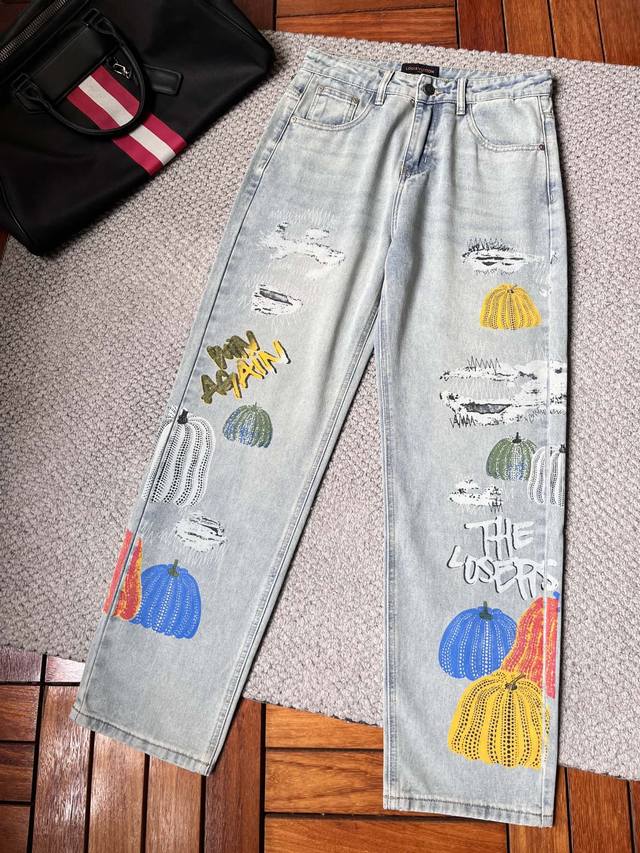 Lv''2025 new men's jeans with good elasticity. Exclusively sold on the official