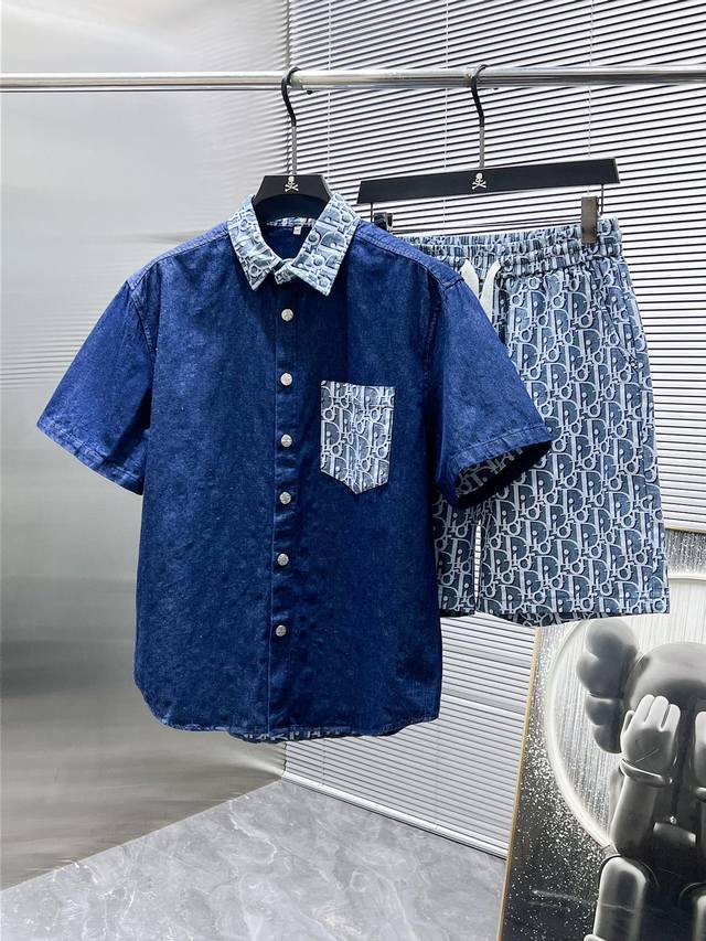 Dior 2025Ss Spring and Summer new casual short-sleeved shorts pants suit, high-e