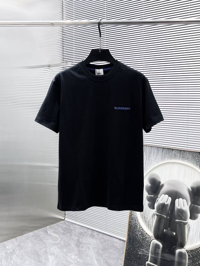 BURBERRY 2025 new round neck short-sleeved T-shirt, high-end version! Custom-mad